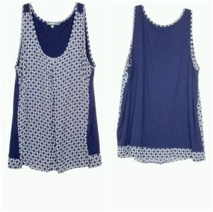 Adrianna Papell Navy/White Blouse